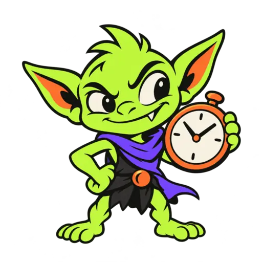TimeGoblin holding a clock